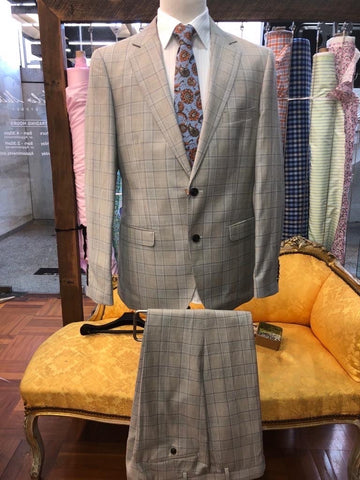 Men’s Enzo Grey Check Suit