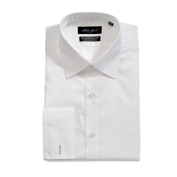 Men's Jacquard Check Shirt White