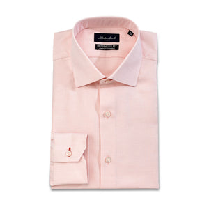 Men's Micro Check Shirt Salmon Pink